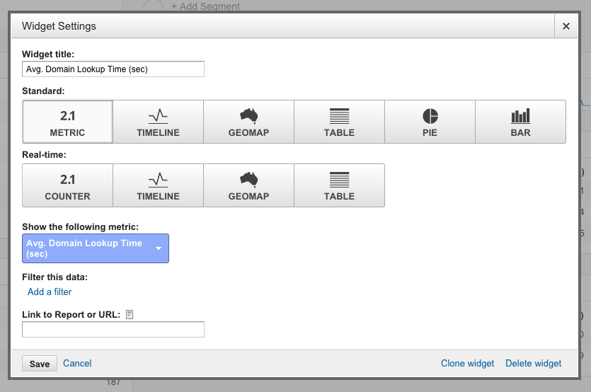 A widget to see the domain response time