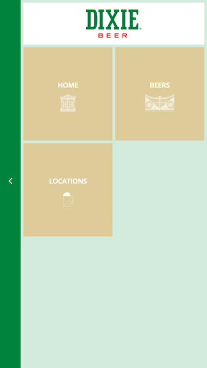dixie website mobile navigation