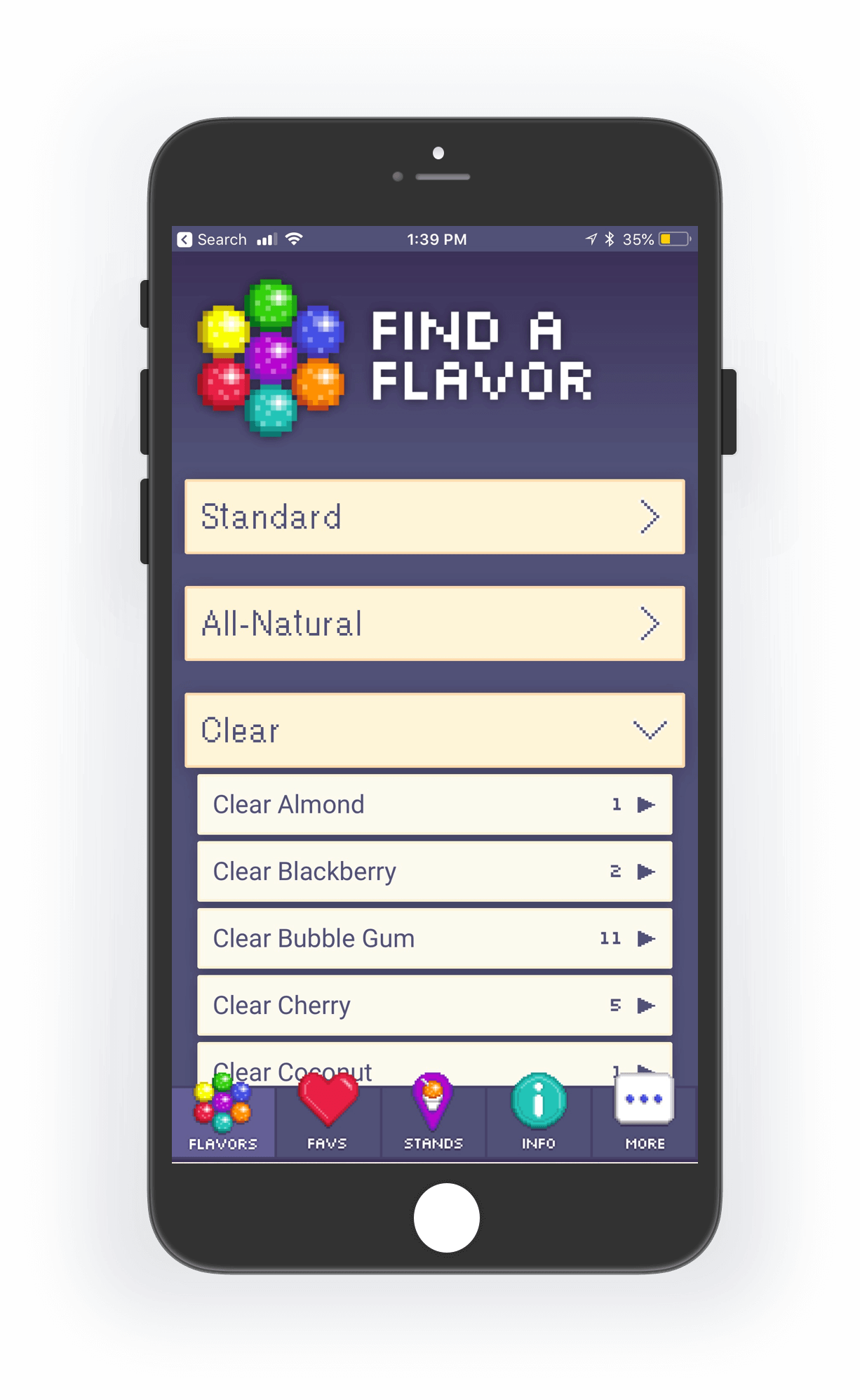 snoball app flavor list