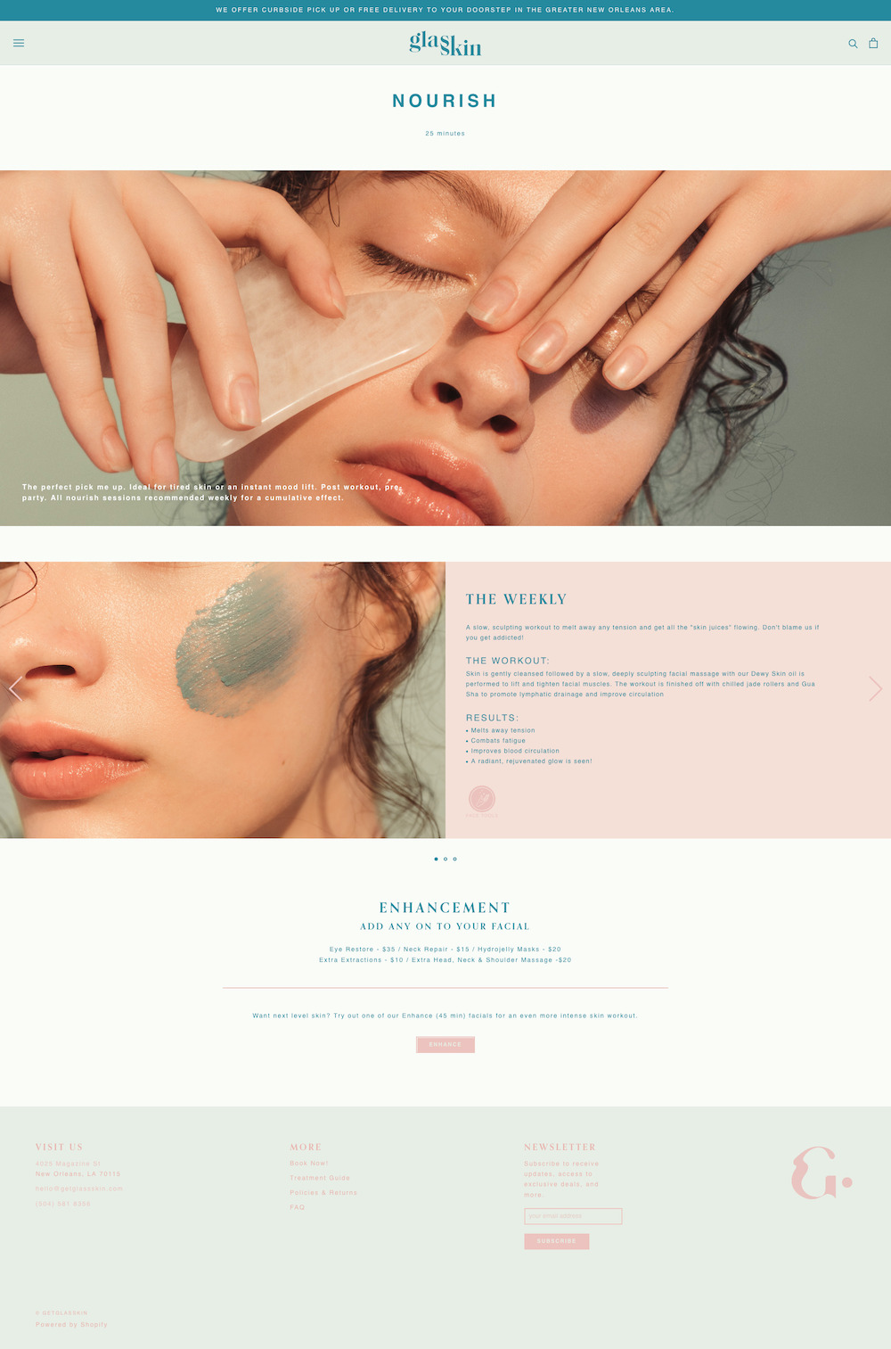 Screenshot of custom glasskin template