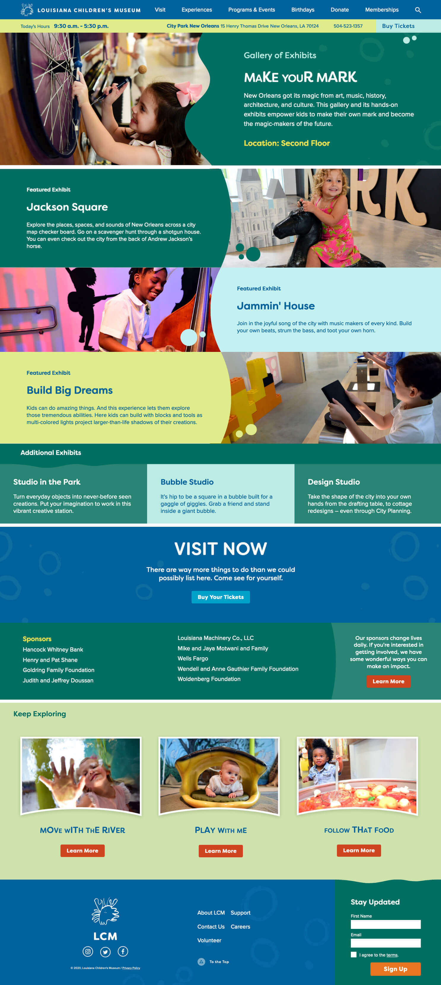 Screenshot of make your mark experience page