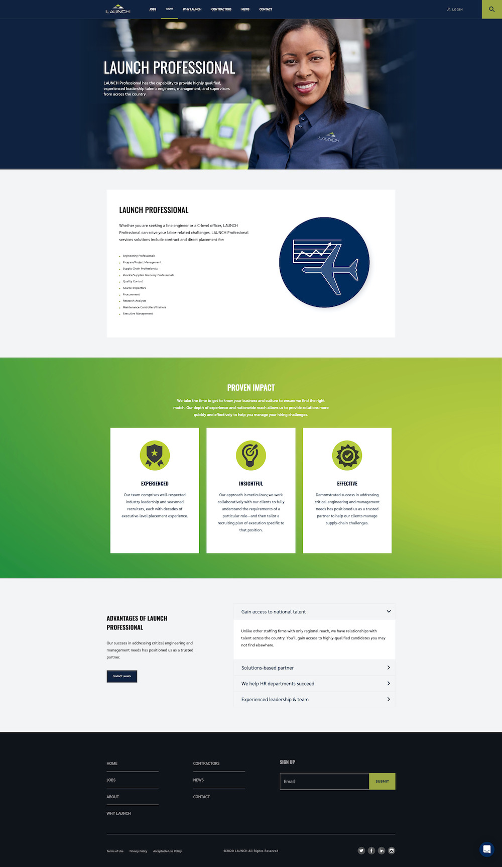 Screenshot of launch about page
