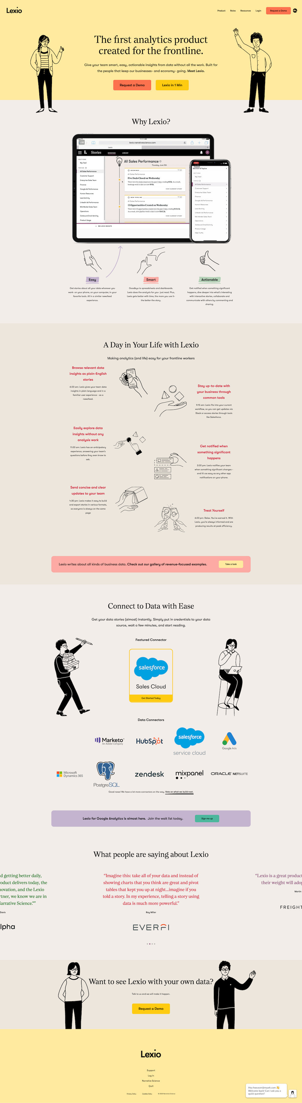 Screenshot of lexio brand homepage