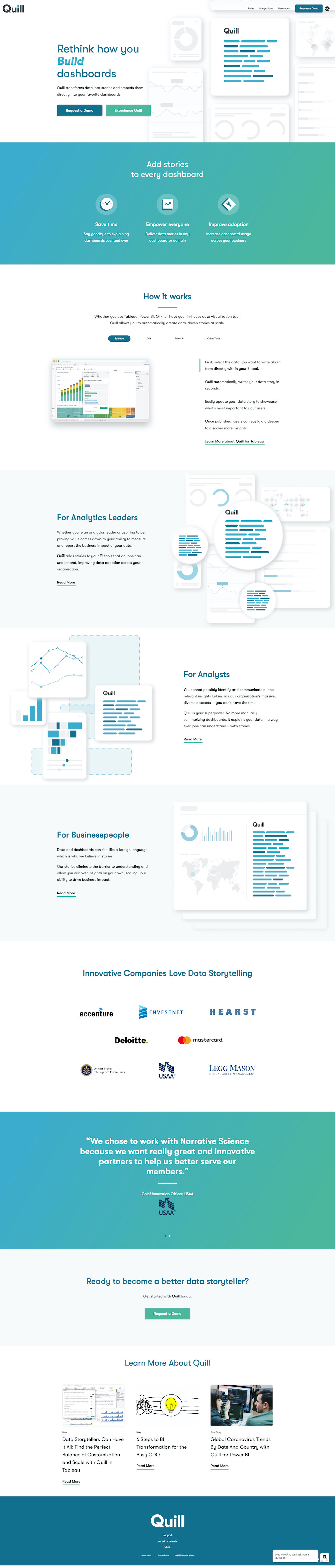 Screenshot of quill brand homepage